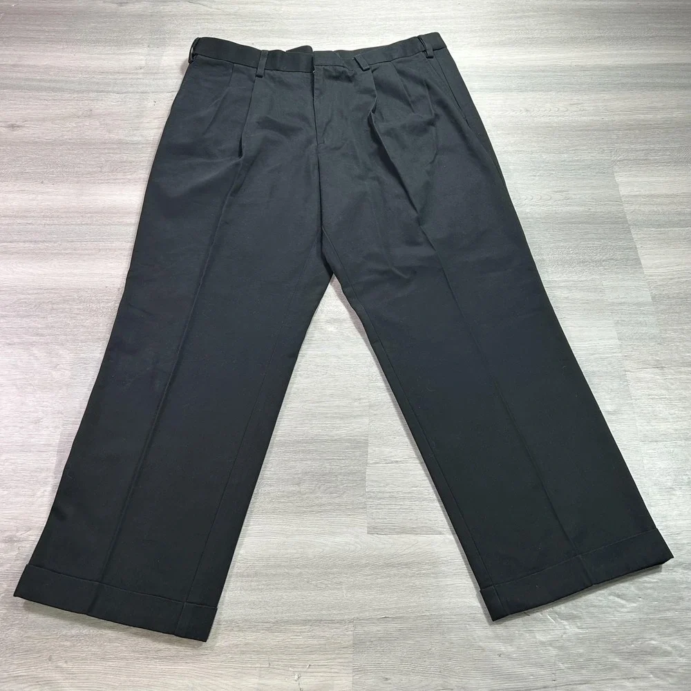 NEW Dockers Hidden Comfort Khaki Pants Mens 38x30‎ Black Pleated Classic Fit
